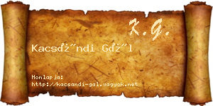 Kacsándi Gál névjegykártya
